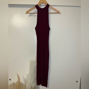 Fashion Nova Burgundy Midi Dress